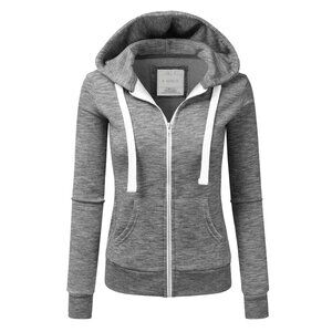 Women's Lightweight Hoodie Jacket Heather Gray L